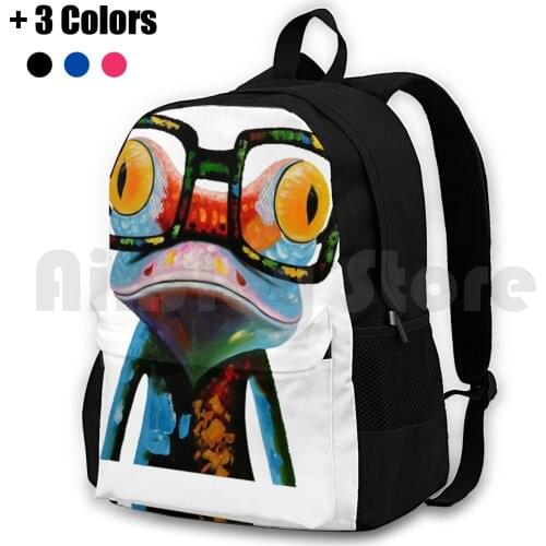 Cling Outdoor Hiking Backpack Riding Climbing Sports Bag Hipster Frog Nerd Glasses Hipster Frog Nerd Glasses Glasses Tree