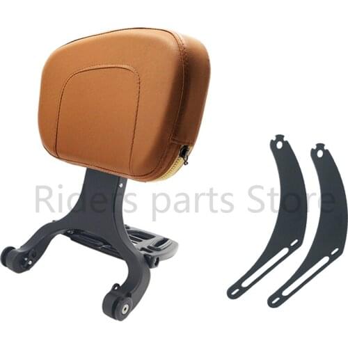 Motorcycle Multi Purpose Driver Passenger Backrest with Folding Luggage Rack Brown For Harley model Street Bob 2018-2020