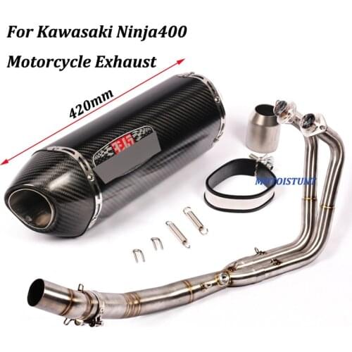Slip on For Kawasaki Ninja400 Full Exhaust System Yoshimura Motorcycle Exhaust Muffler Modified With Front Middle Link Pipe