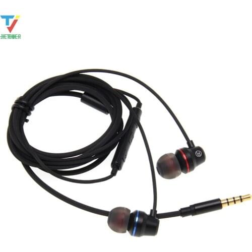 High Quality In-Ear Wired 3.5mm Extra Bass Earphones Metal with Mic Volume Control for Android Mobile Phone 20pcs/Lot