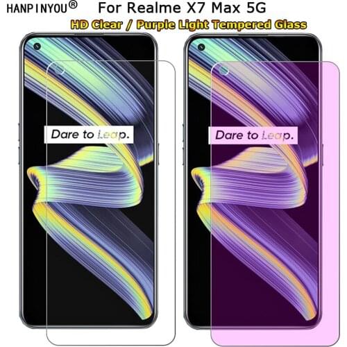 For Realme X7 Max 5G 6.43" Clear / Anti blue Purple Light Ray Eye Care Tempered Glass 9H 2.5D Premium Screen Protector Film
