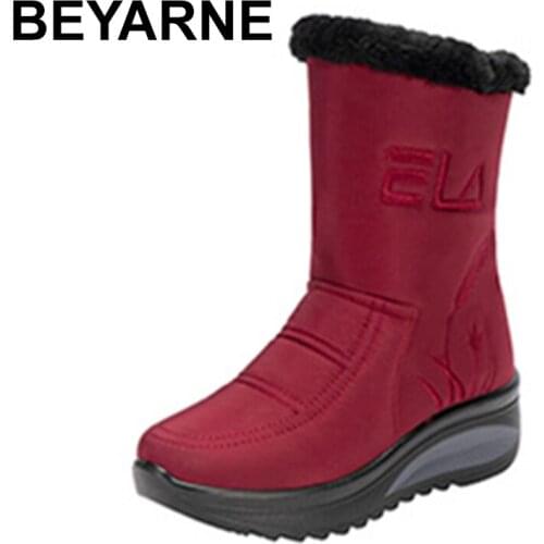 BEYARNE 2021 winter new large size thick plus velvet non-slip warm boots women fashion trend wild snow boots women