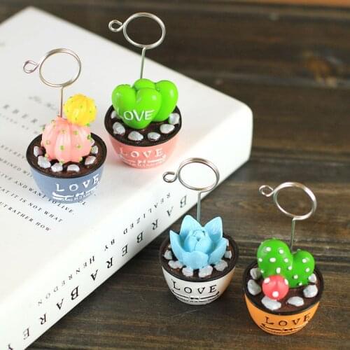 ZOCDOU 1 Piece Desert Plant Cactus Message Letter Clip Model Small Statue Little Figurine Crafts Figure Ornament Miniatures DIY