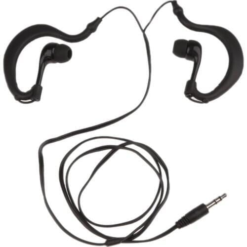 2Pack 3.5mm Stereo Waterproof Sports Swmming Ear Hook Music Earphones Headphones For Media Player FM Radio MP3 iPod Black
