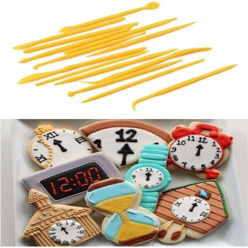 2019 14pcs/set Fondant Gift Decorating Flower Modelling Craft Clays Tool Cake Biscuit Cookie Cutter Engraved Pen
