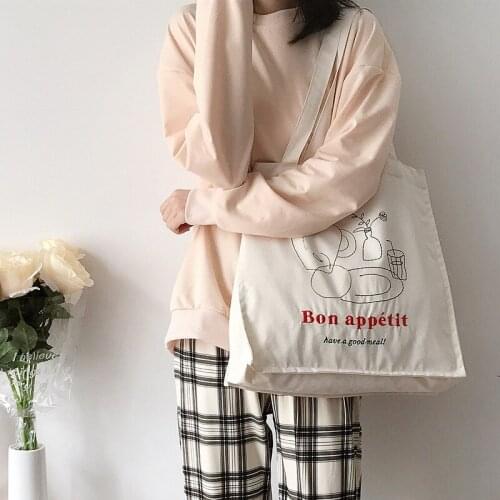 2021 College Style Canvas Large Capacity Women Shoulder Bags Casual Shopping Handbags Ladies Tote Bags Sac A Main Femme 2021