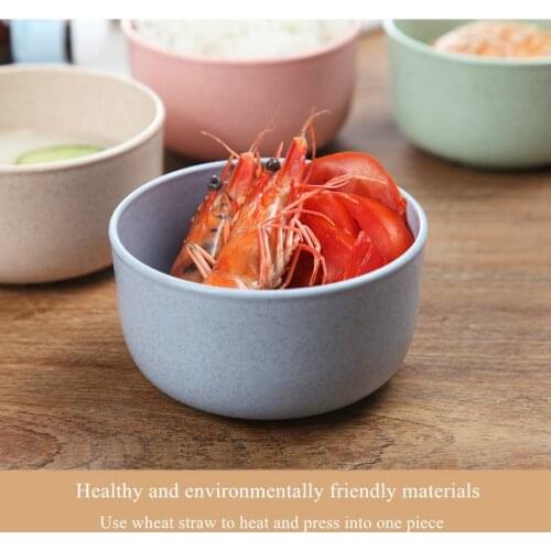 4 Pieces of Wheat Straw Bowl Anti-scalding Household Noodle Soup Rice Childrens Eco Friendly Tableware Korean Kitchen Tools