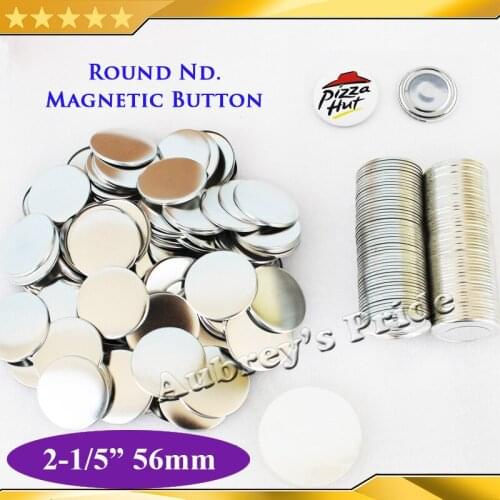 56mm 2-1/5inch 100 Sets Strong Nd. Magnetic Button Supply Materials for NEW Professional Badge Button Maker