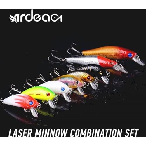 ARDEA Hard Lure Set 8pcs Wobbler Sinking Crankbaits Minnow Mixed Fishing Lure Swimbait Hook Bass Wobbler with Box Kit