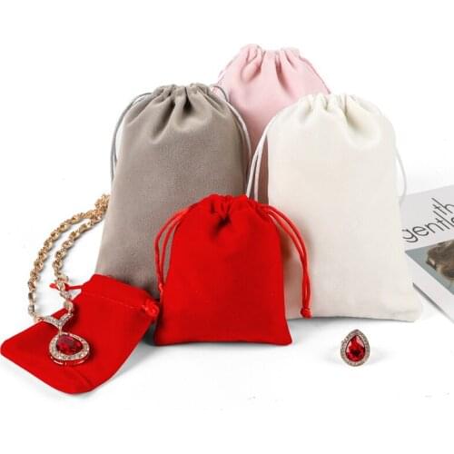 10Pcs/Lot Multiple colors Velvet Bags 10x16cm Charms Earrings Jewelry Packaging Bags Wedding Drawstring Velvet Pouches Gift Bag