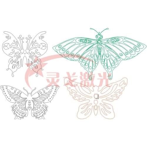 Butterflys DXF CAD drawing file for cnc laser cutting engraving T7