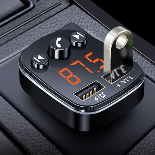 Car Bluetooth 5.0 FM Transmitter Wireless Handsfree Audio Receiver Auto MP3 Player Dual USB Fast Charger Car Accessories