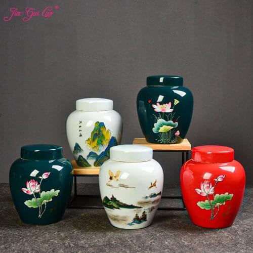 JIA-GUI LUO Ceramic Tea Caddies Canister Set Kitchen Tea Bag Storage Box Tea Tins Tea Box Tea Organizer Tea Storage D134