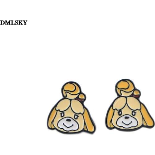 MD003 DMLSKY Cartoon Animals Stud Earring Enamel Earrings Dog Pendant for Kids Girls Cute Accessories Jewelry