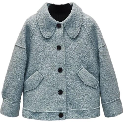 Fur one coats womens 2020 new wave Korean fashion loose wild short woolen cardigan jacket coat female autumn and winter Fur