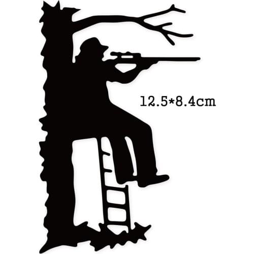Hunter sit tree Metal Cutting Dies 2020 Crafts Stencil For DIY Scrapbooking Paper/photo Cards Embossing Die