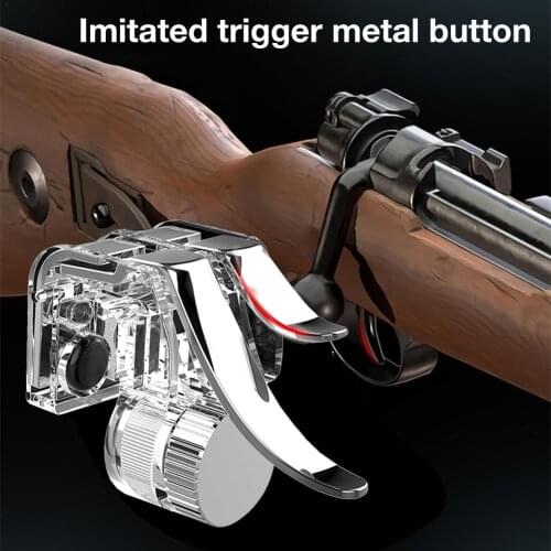 Mobile Trigger Controller Mobile Phone Metal Transparent One Button Trigger L1 + R1 Shooting Fire Button Joystick​ For PUBG/ST