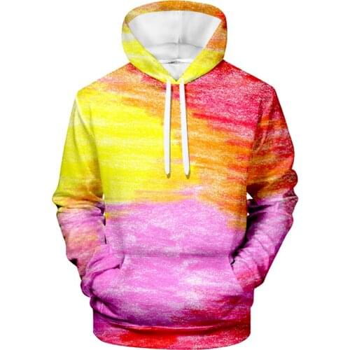 Color Series Printed Mens And Womens Casual Cosplay Plus Fleece Hooded