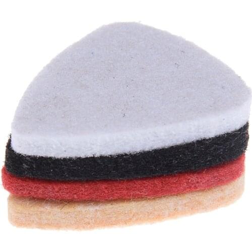 5 Pcs Soft Hard Ukulele Wool Felt Picks Mandolin Guitar Plectrums 3*2.5*0.3cm