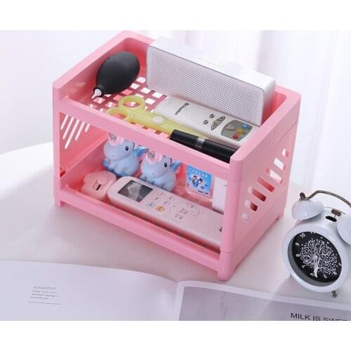 STOMMIHO Desktop Storage Rack Double-Layer Office Kitchen Shelf Dormitory Bathroom Stationery Organizer Cosmetic Storage Box
