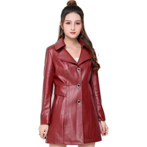 2021 New Fashion Women Autumn Winter Leather Clothing Elegant Slim Plus size Loose Jacket Ladies High-quality Faux PU Coat OK835