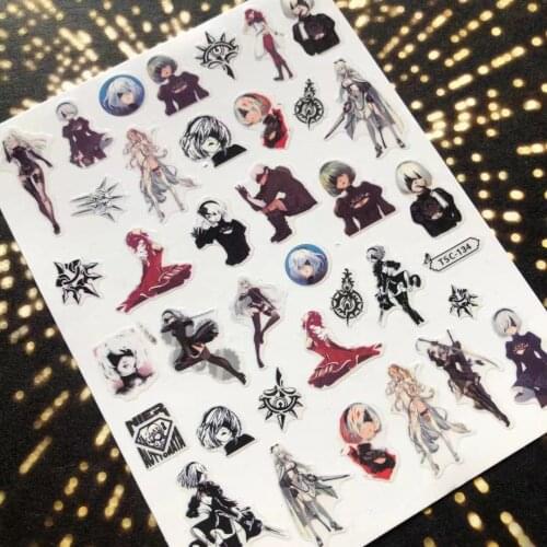 Newest TSC-134 neil series anime girldesigns 3d nail art sticker nail decal accessories nail slider