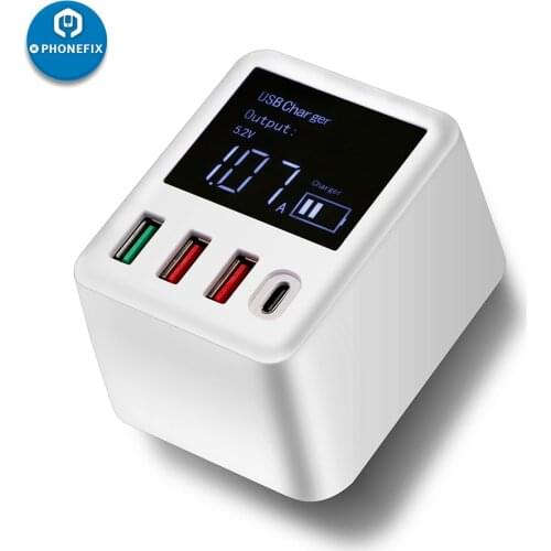 PHONEFIX 30W Quick Charging USB Charger with LED Display Phone Charger for Samsung Repair Mobile Repair USB Fast Wall Charger