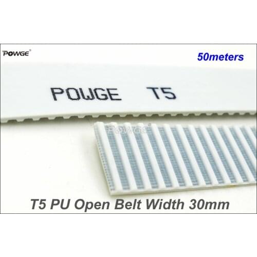 POWGE 50meters T5 Open-End Timing Belt T5-30 Width=30mm PU With Steel Core T5 30 AT5 Belt Fit T5 Timing Pulley For CNC RepRap