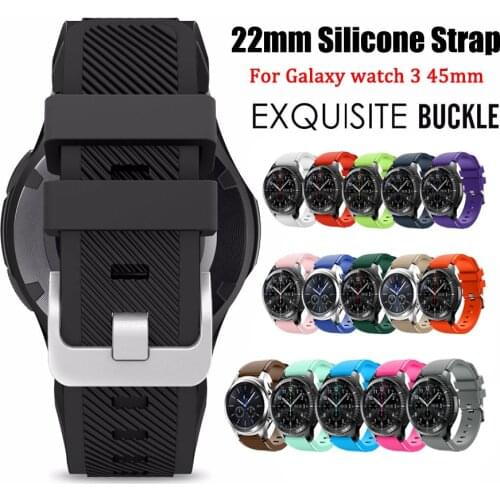 22mm watch strap for Samsung Galaxy watch 3 45mm/Gear S3 Frontier Silicon bracelet Replacement Watchband For Huawei GT/2/2e/2Pro