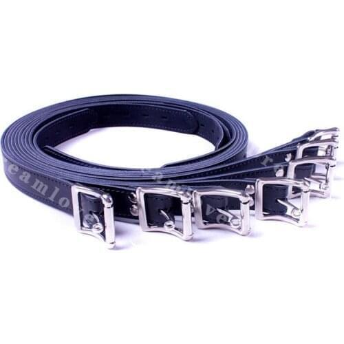 Classic Lockable Buckled Leather Bondage Straps 7 Length Set Locking Buckles Sex Bondage Gear for Men and Women Unisex