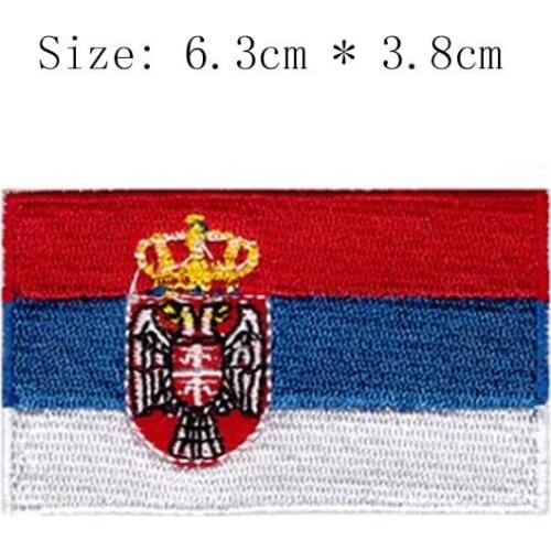 Serbia embroidery flag patch Wholesale price ironing badges for baby clothes cute badge military caps sleeve back of the clothes