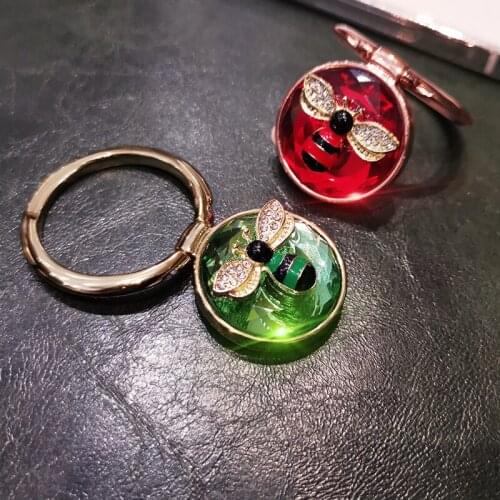 Rhinestone Bee Electroplate Fold Finger Grip Ring Mobile Phone Holder for iphone samsung xiaomi redmi Holder Stand Bracket