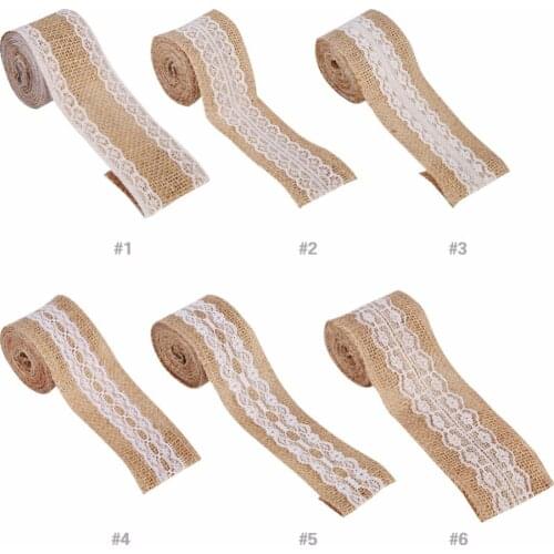 2m Burlap Hessian Lace Wedding Decoration Vintage Rustic Jute Ribbon Christmas Halloween Party Decoration Wedding Centerpieces