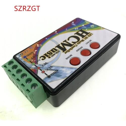 LED Music Controller RGB DC5V-24V WS2812b WS2811 WS2813 6803 1903 IC Digital Addressable Pixels Strip Voice Sensor HC Controller