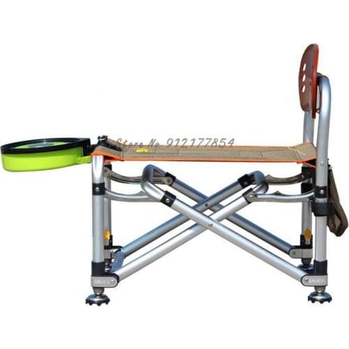 Fishing Chair Ultralight Fishing Chair 212DS Portable Folding Metal Riding Fishing Bench Backpack