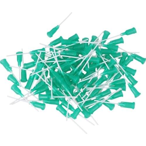 1" Plastic&PP Spiral Connector Adhesive Glue Tip Dispensing Needles Pack of 100 18Ga Green