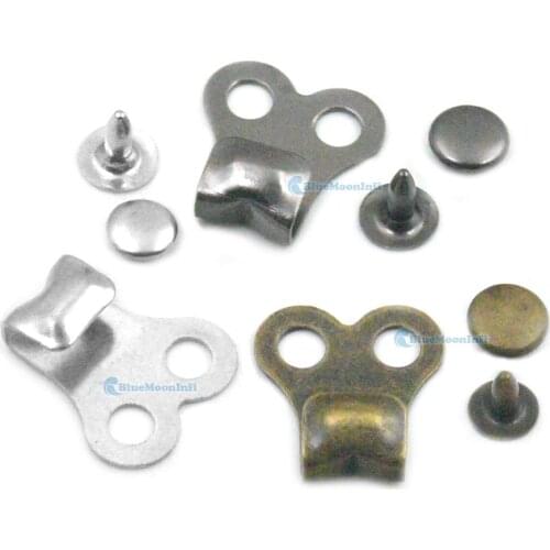 10 pcs Boot Lace Hook Fitting With Rivets Camp Hiking Climbing Repair Leather Boot Shoes Repair Buckle replace