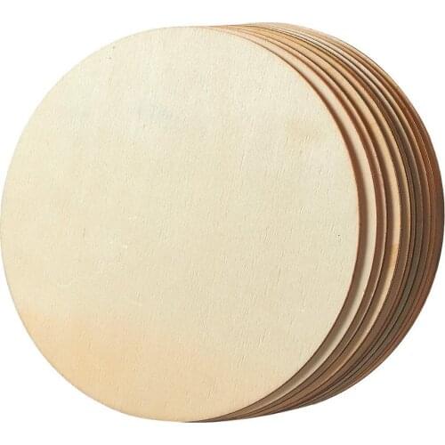 10pcs 76mm Blank Wood Circle Coins Pendants Round Wooden Disks Slices For Favor Tags Pendant Embellishments