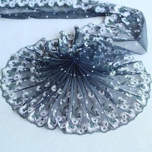 2Yards Black Exquisite Embroidered Flower Lace Trim High Quality Lace Fabric DIY Craft&Sewing Dress Clothing Accessories