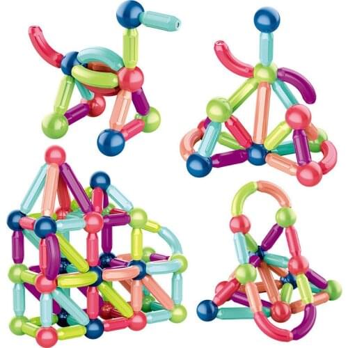76pcs Magnetic Stick Construction Set Magnetic Designer Building Blocks Game Educational Magnet Toys For Children Gift