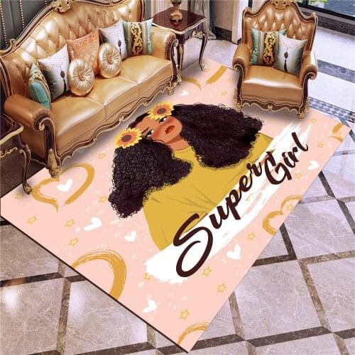 African Girl Carpet Floor Mats Ethnic Style Home Decoration Bathroom Bedroom and Living Room Large Carpet Indoor Floor Mats
