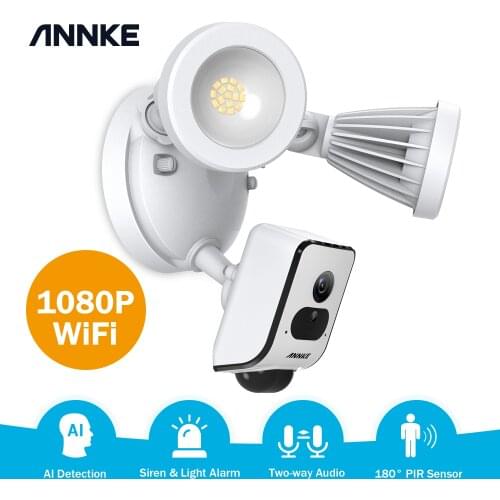 ANNKE 1080P AI Floodlight Camera HD Wifi IP Camera With Two-Way Audio Multiple Intelligent Detection Functions IP55 Waterproof