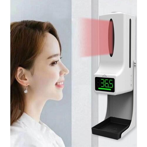 Automatic Liquid Soap Dispenser Non-contact Digital Infrared Thermometer Support 15 National Languages Hands Washing Free