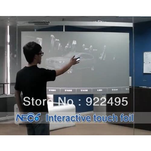 Free shipping, 70" Interactive 2 points touch foil Film through glass, Multi Touch Foil Glass, High quality and Lowest-cost