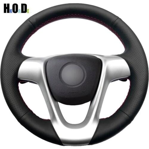 Black Artificial Leather Hand-stitched Car Steering Wheel Covers for Smart Fortwo 2009-2013 Smart Forjeremy 2013