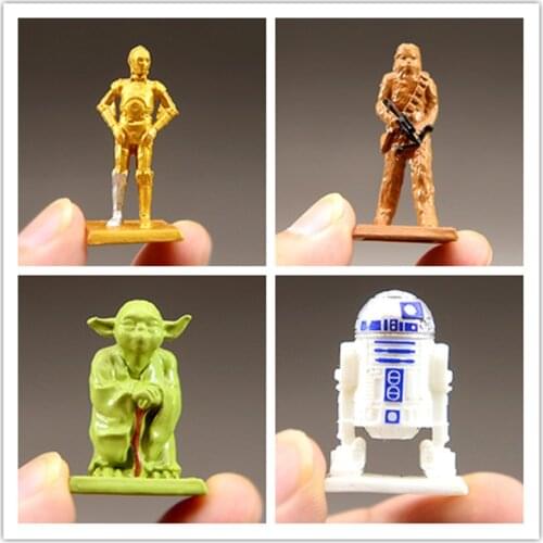 24piece 4cm Star Wars C3PO R2D2 Master Yoda Chewbacca figure Toy Action Figures