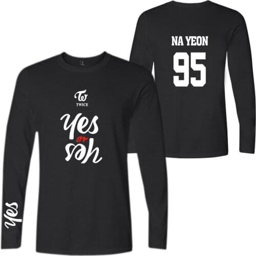 TWICE YES OR YES Printed T Shirt Twice Abum Korean Kpop tshirt T-shirt Men/Women Summer Long Sleeve T Shirts Tops Brand Clothes