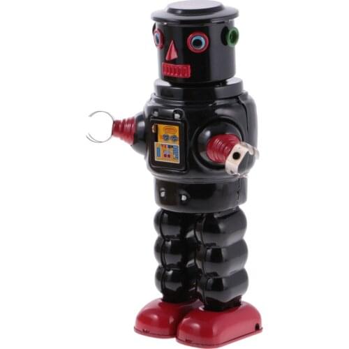 Cool Wind Up Walking Robot MS640 Clockwork Tin Toy with Key Collectible Gift