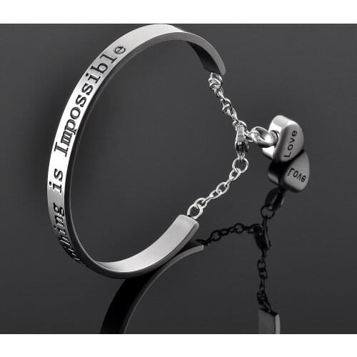 IJB5089 Custom engraving heart cremation charm for pet/ human ashes never fade stainless steel cremation bracelet bangle jewelry