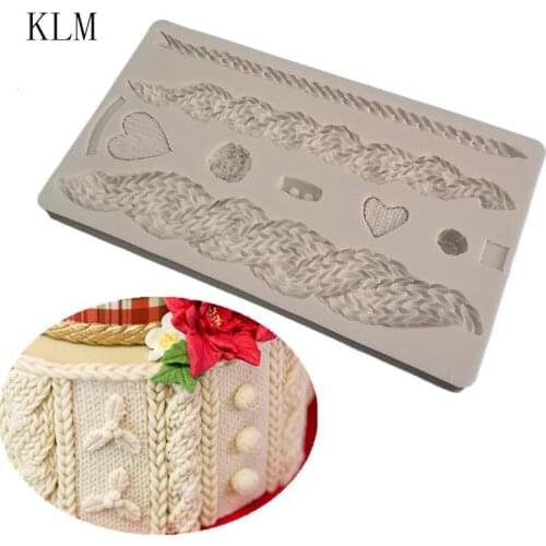 KLM-00138 Electric cable cake decoration silicone mold Knit Line Rope Chocolate Tool